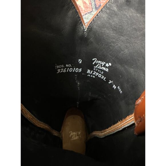 Tony Lama Full Quill Ostrich Cowboy Boots R12903L – Brown – Men’s 7 – Western - Picture 8 of 9